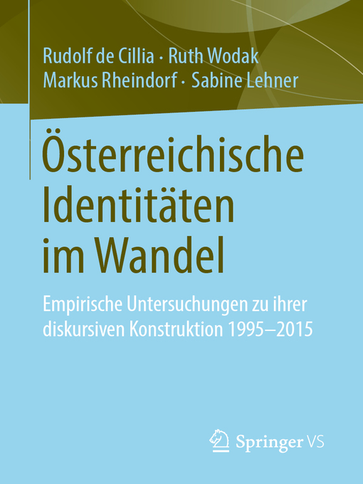 Title details for Österreichische Identitäten im Wandel by Rudolf de Cillia - Available